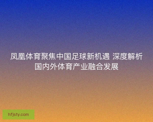 凤凰体育聚焦中国足球新机遇 深度解析国内外体育产业融合发展